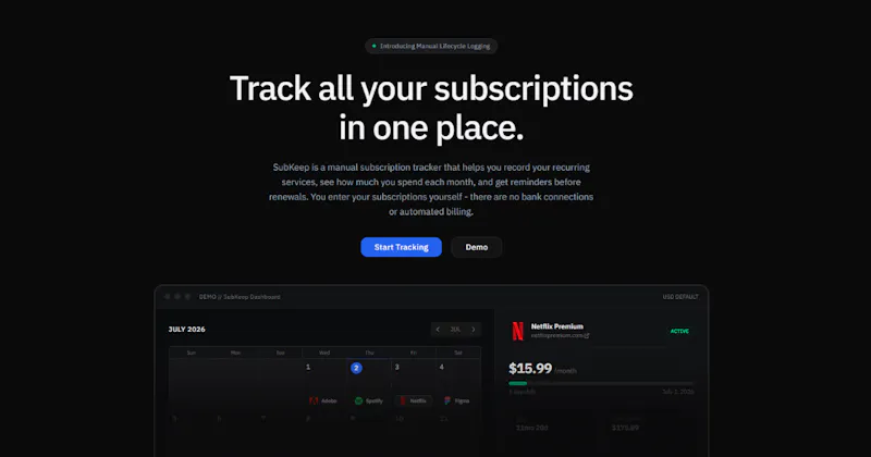 SubKeep screenshot 1