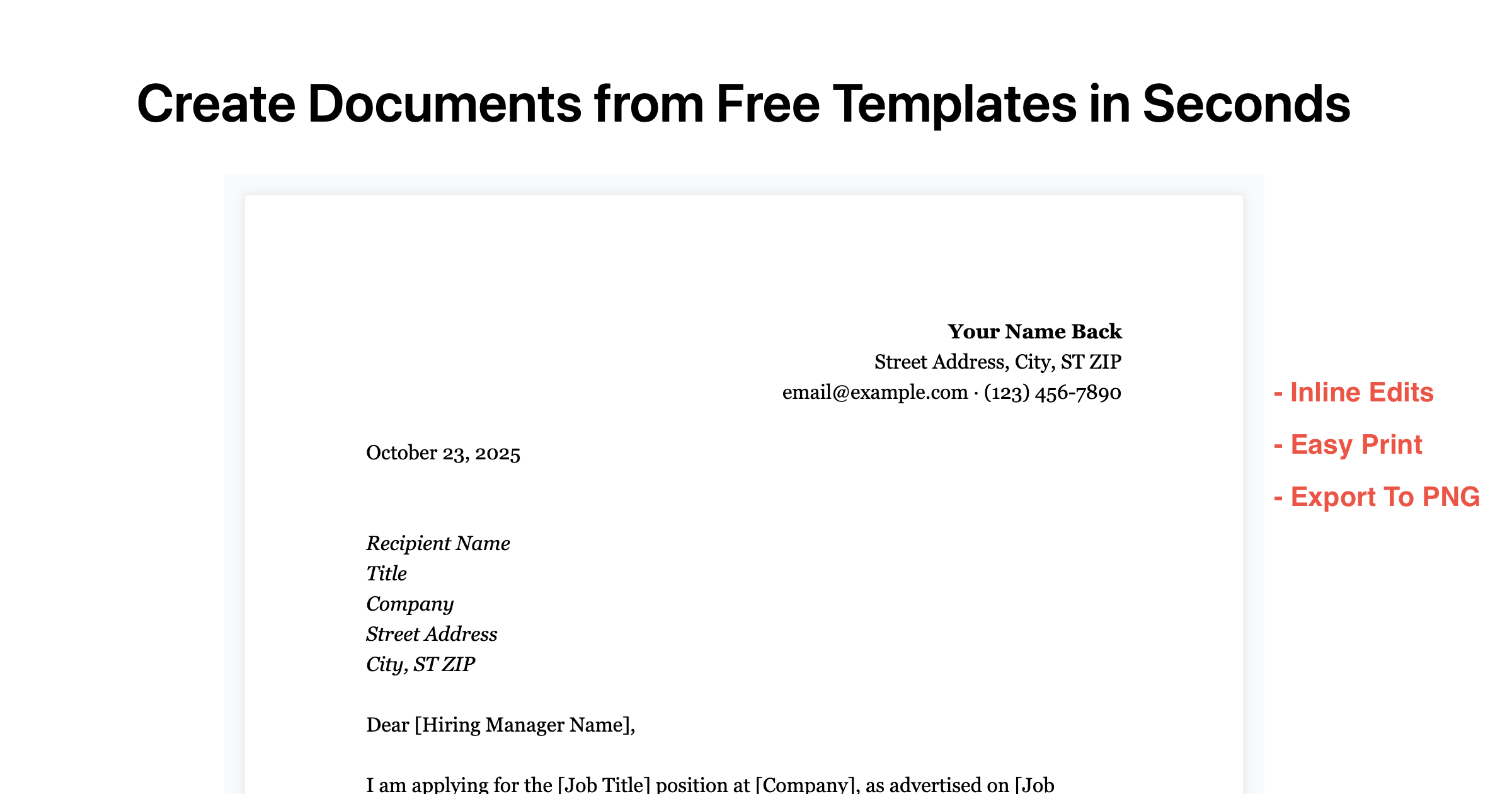 Instant templates for real-world needs screenshot 1