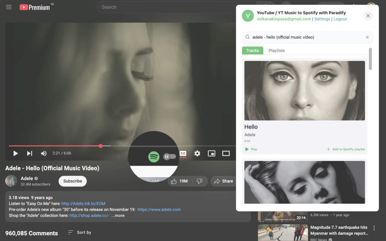 Simpan muzik YouTube / YT ke Spotify media 2