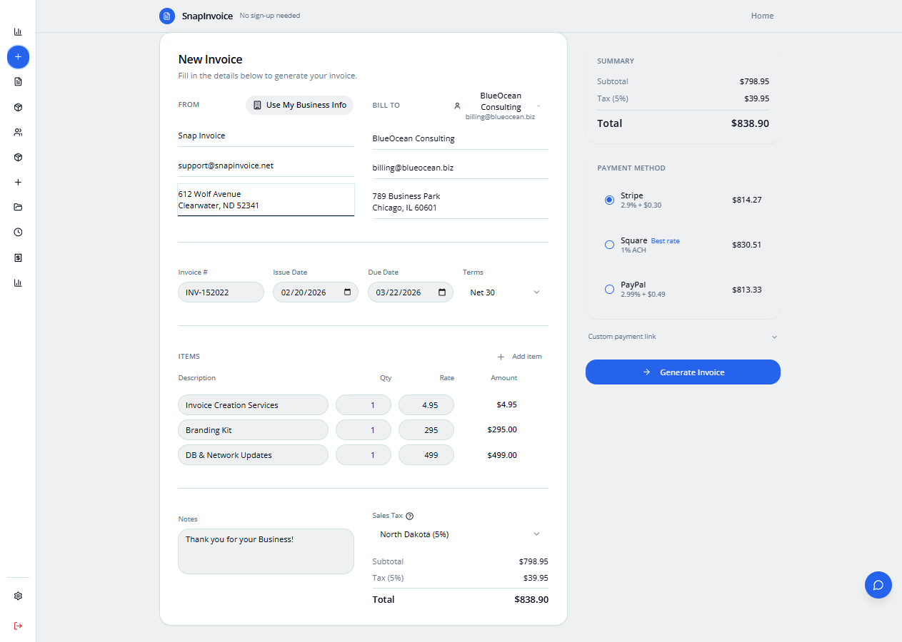 SnapInvoice - Screenshot 3 showing product features and functionality