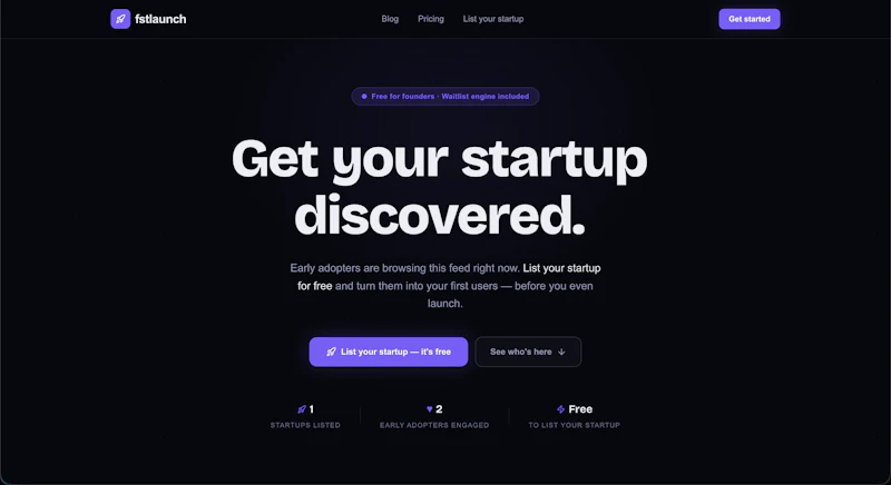 Fstlaunch - Get your startup discovered. screenshot 1