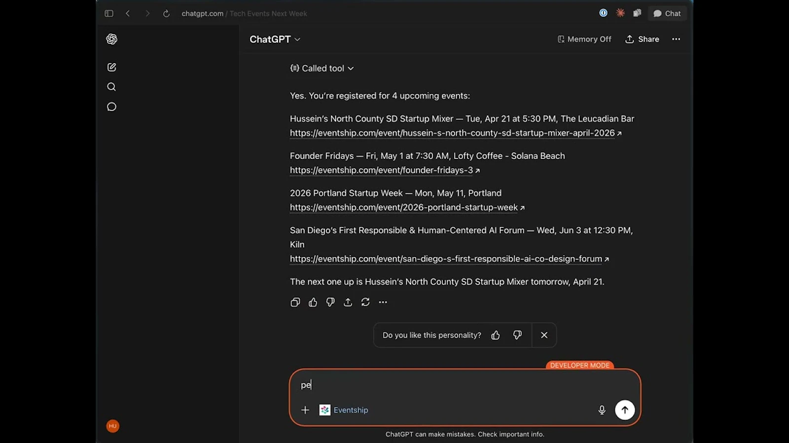 Eventship MCP screenshot 1 (video preview)
