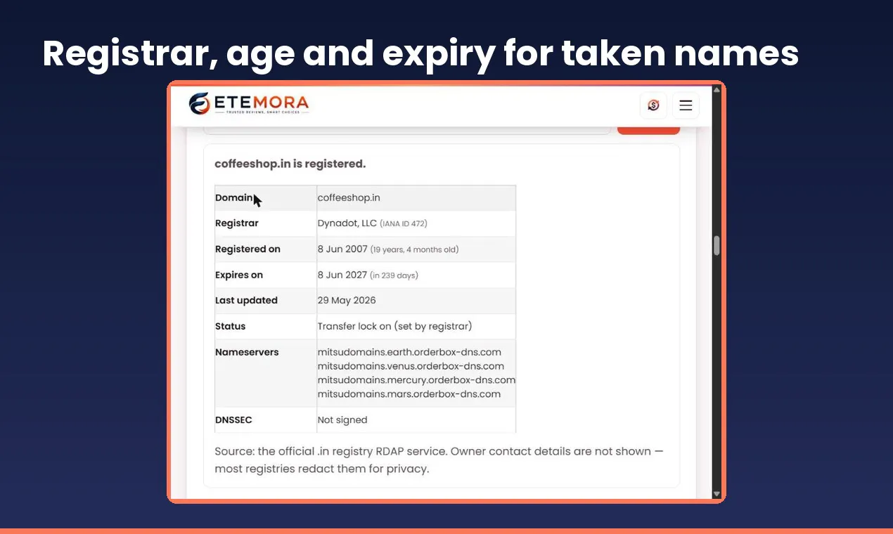 Etemora Domain Name Generator gallery image