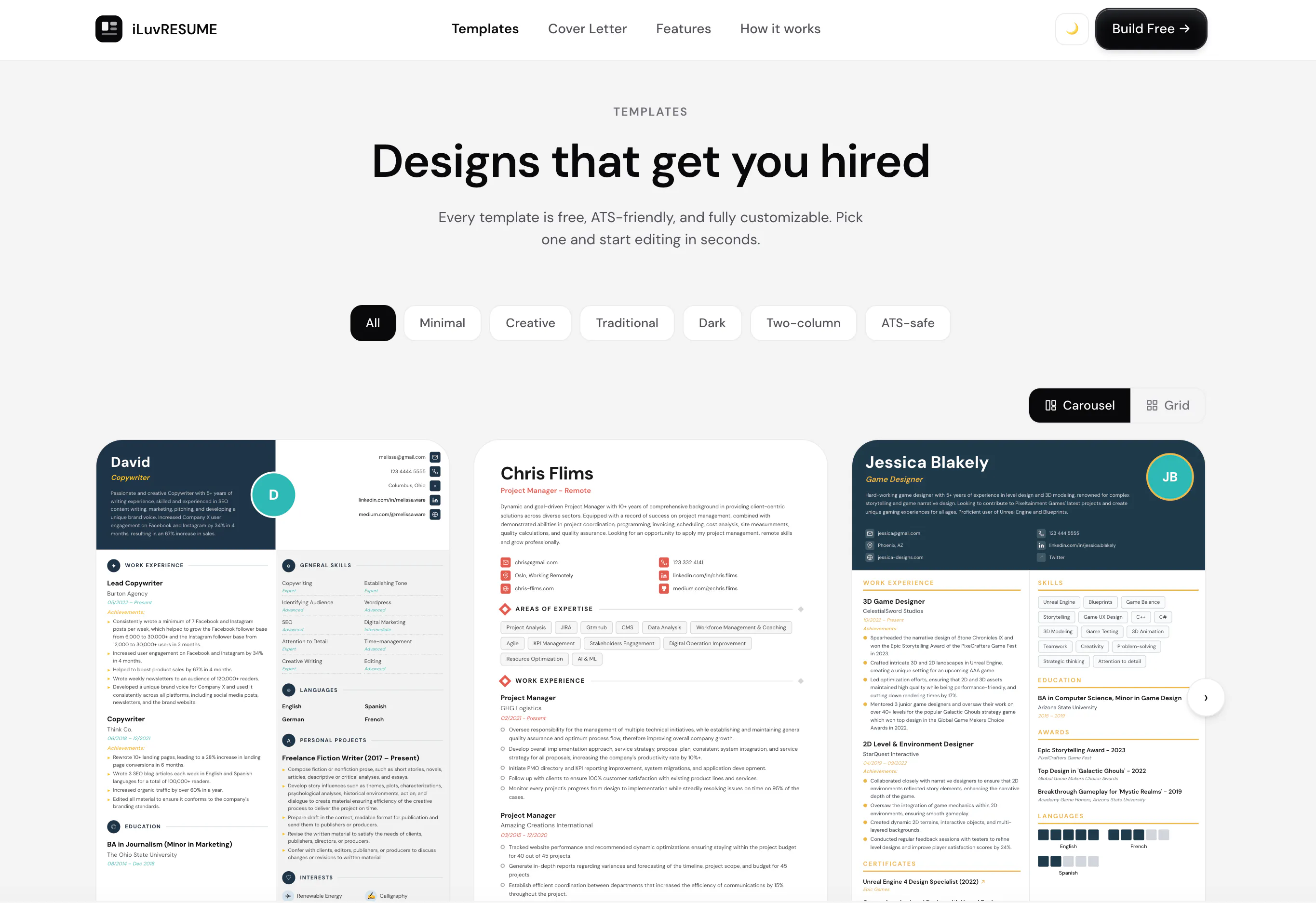 Free Online Resume Builder — iLuvRESUME gallery image