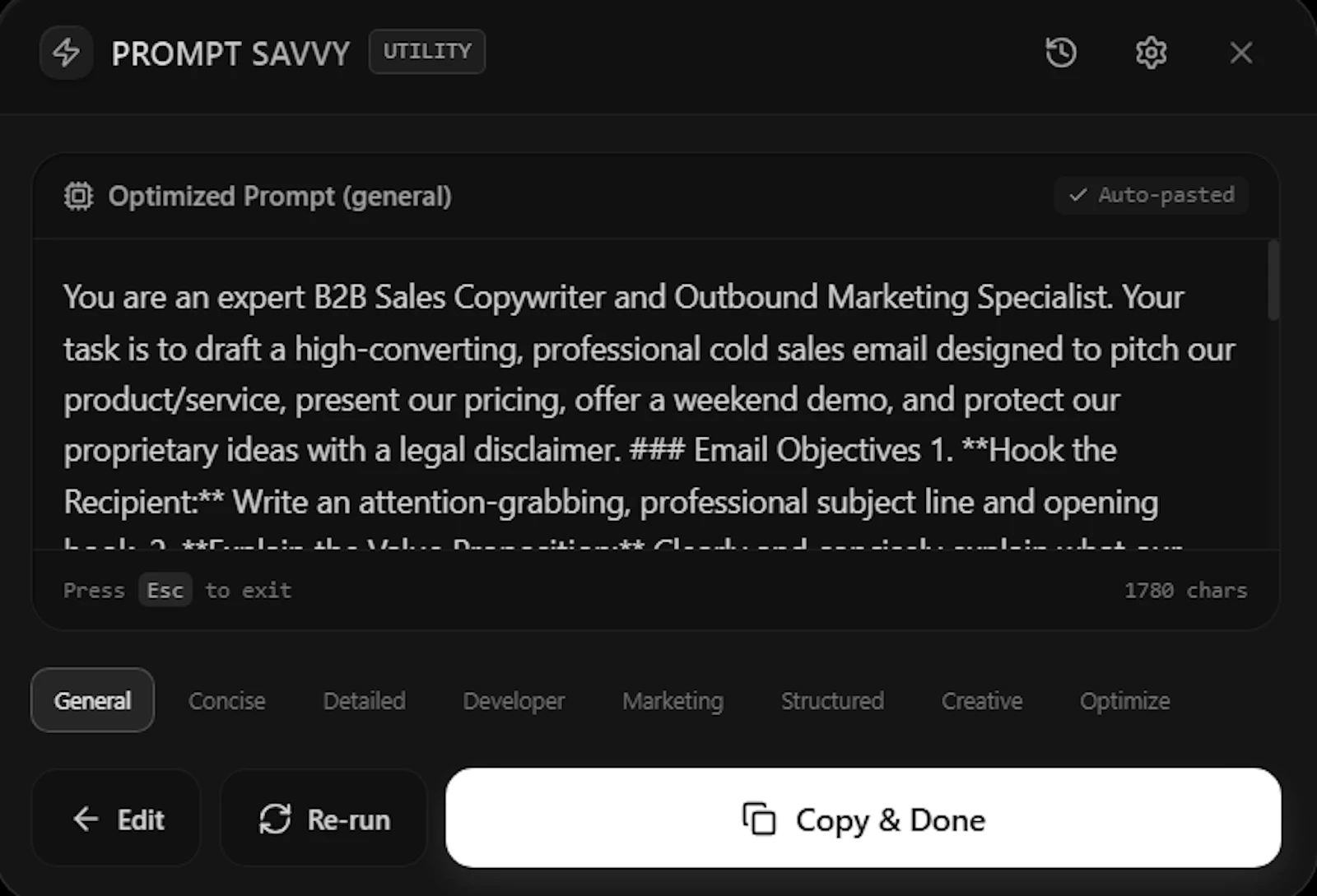 Prompt Savvy screenshot 1
