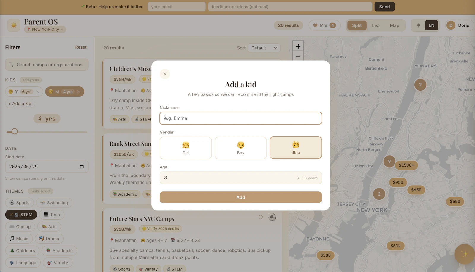 Parent OS screenshot 2