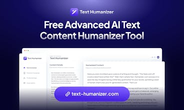 Логотип Text-Humanizer.com с теглайном &ldquo;Преобразуйте свои цифровые слова в кажущиеся рукодельные прозы&rdquo;.