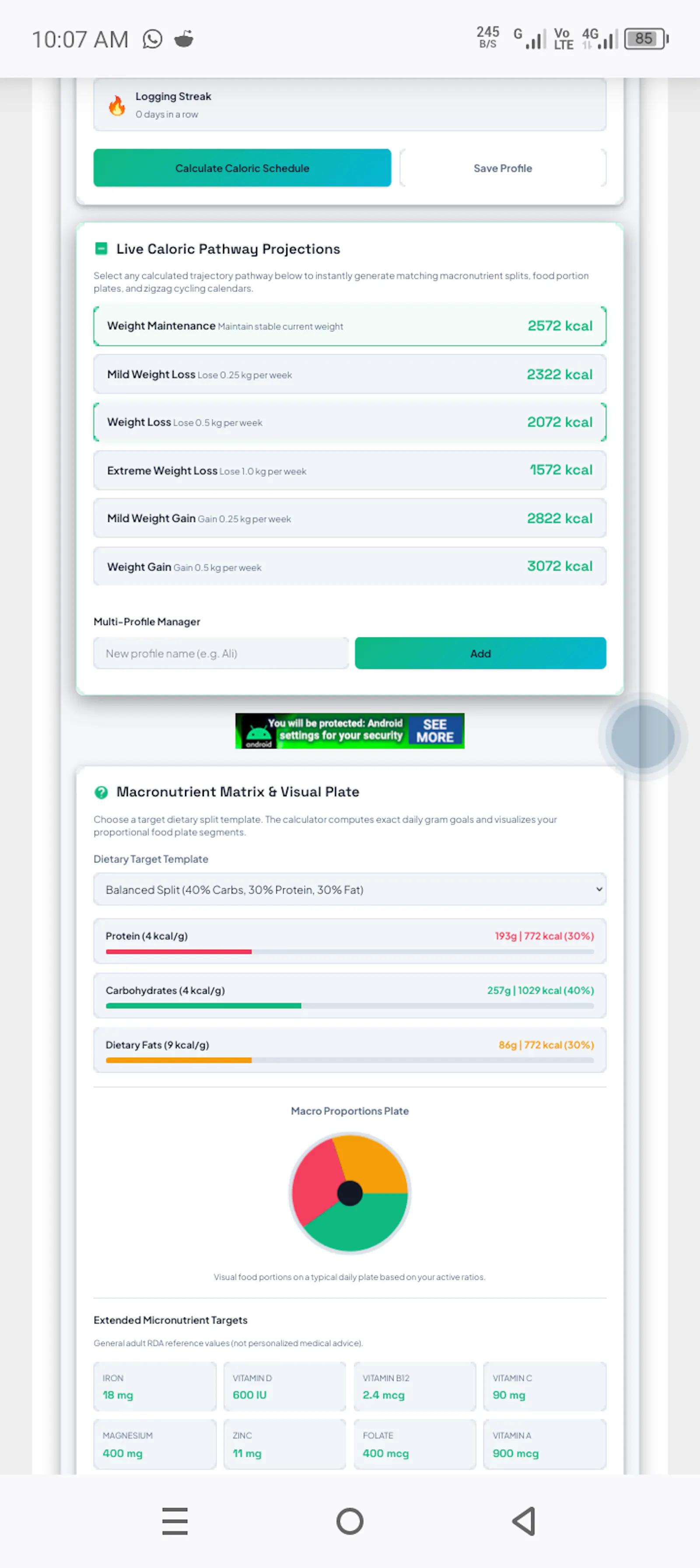 Calorie Calculator & TDEE screenshot 2