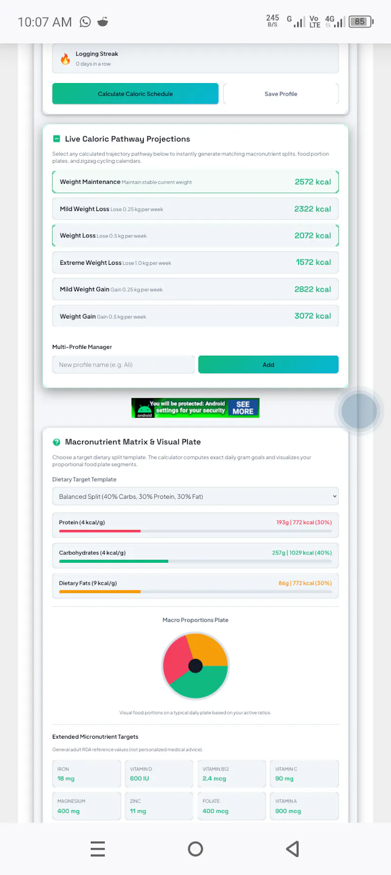 Calorie Calculator & TDEE screenshot 2