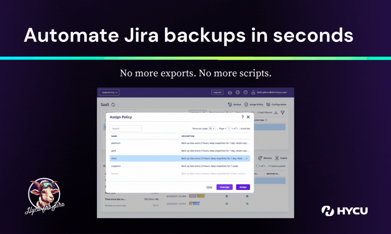 Backup e ripristino Hycu per JIRA media 3
