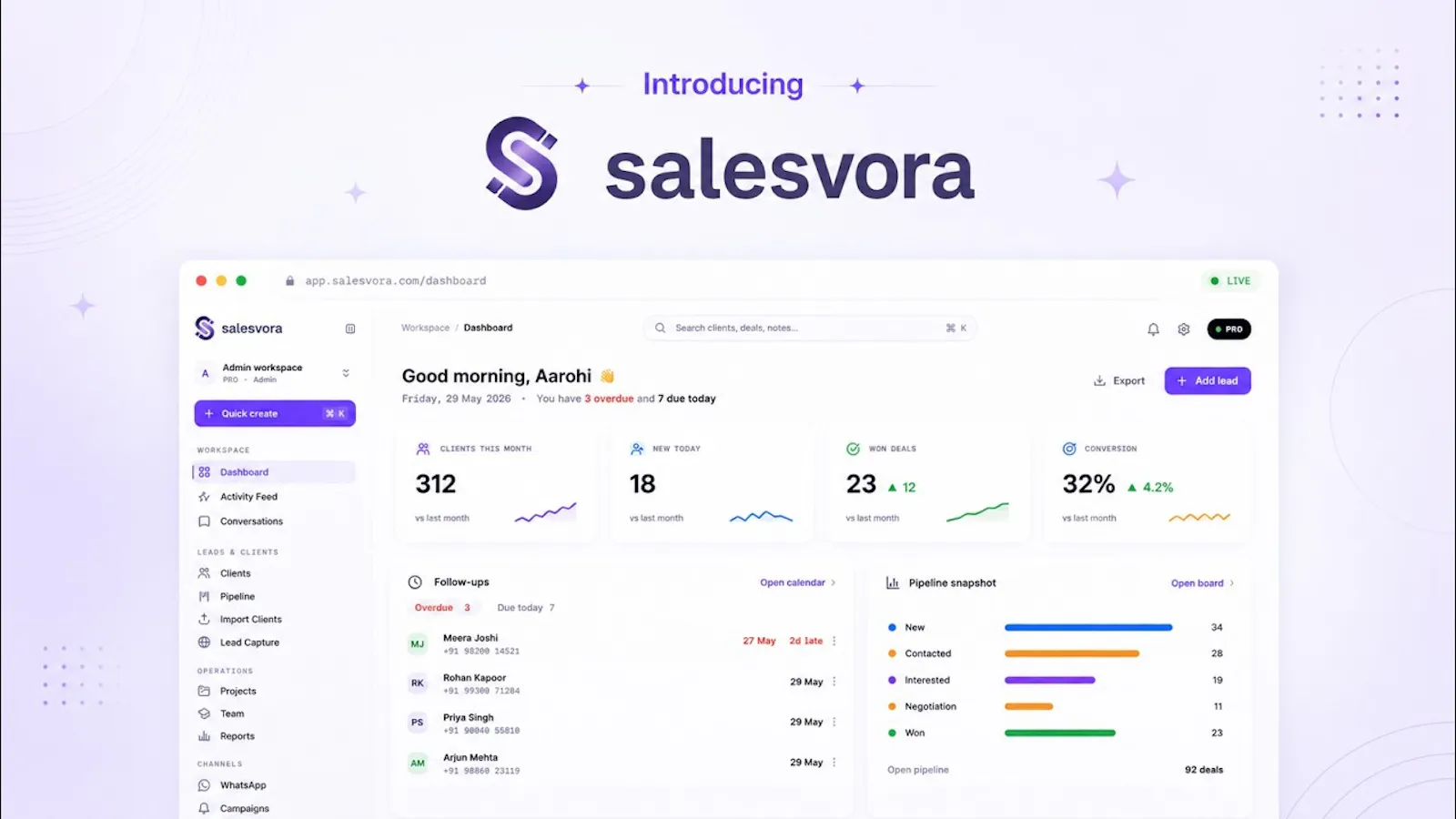Salesvora  screenshot 1 (video preview)