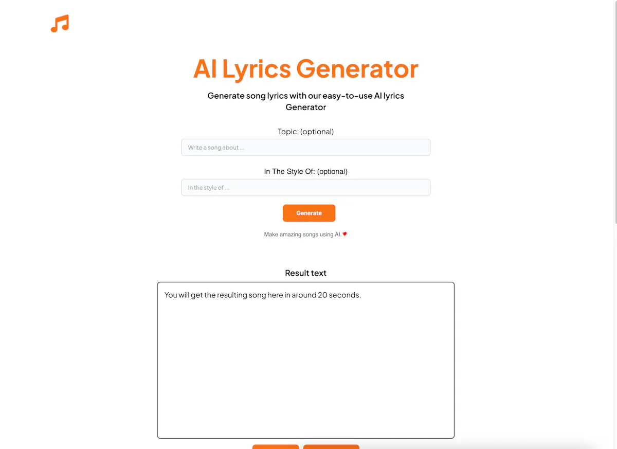 AI Lyrics Generator