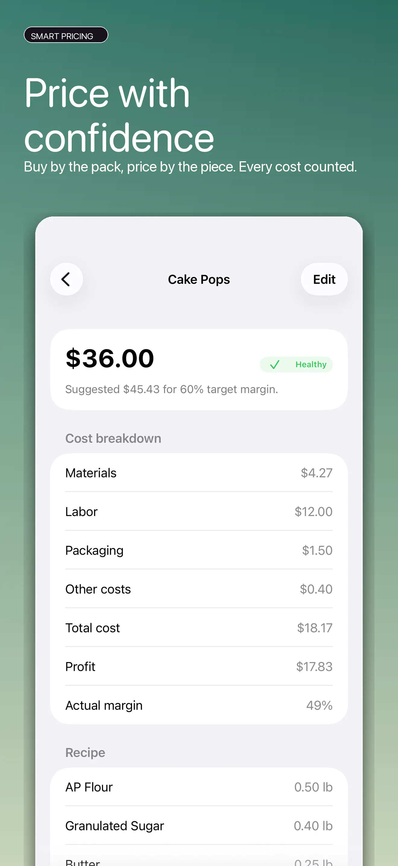 MakerMargin screenshot