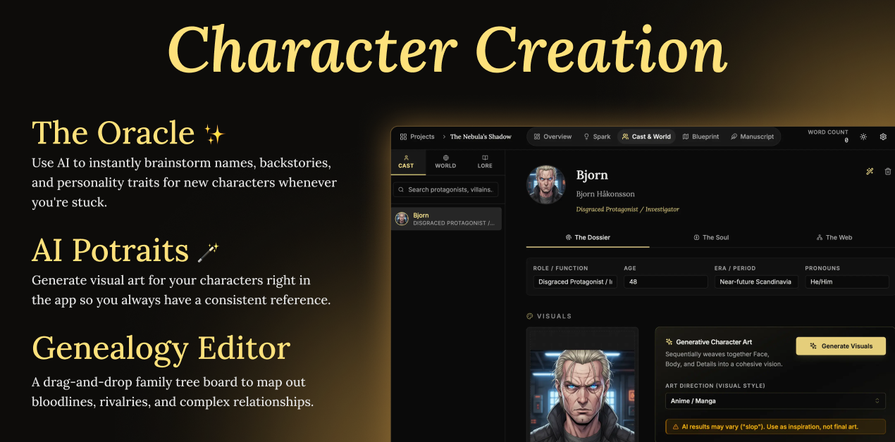 NovelOS Studio - Main product screenshot demonstrating key features and user interface
