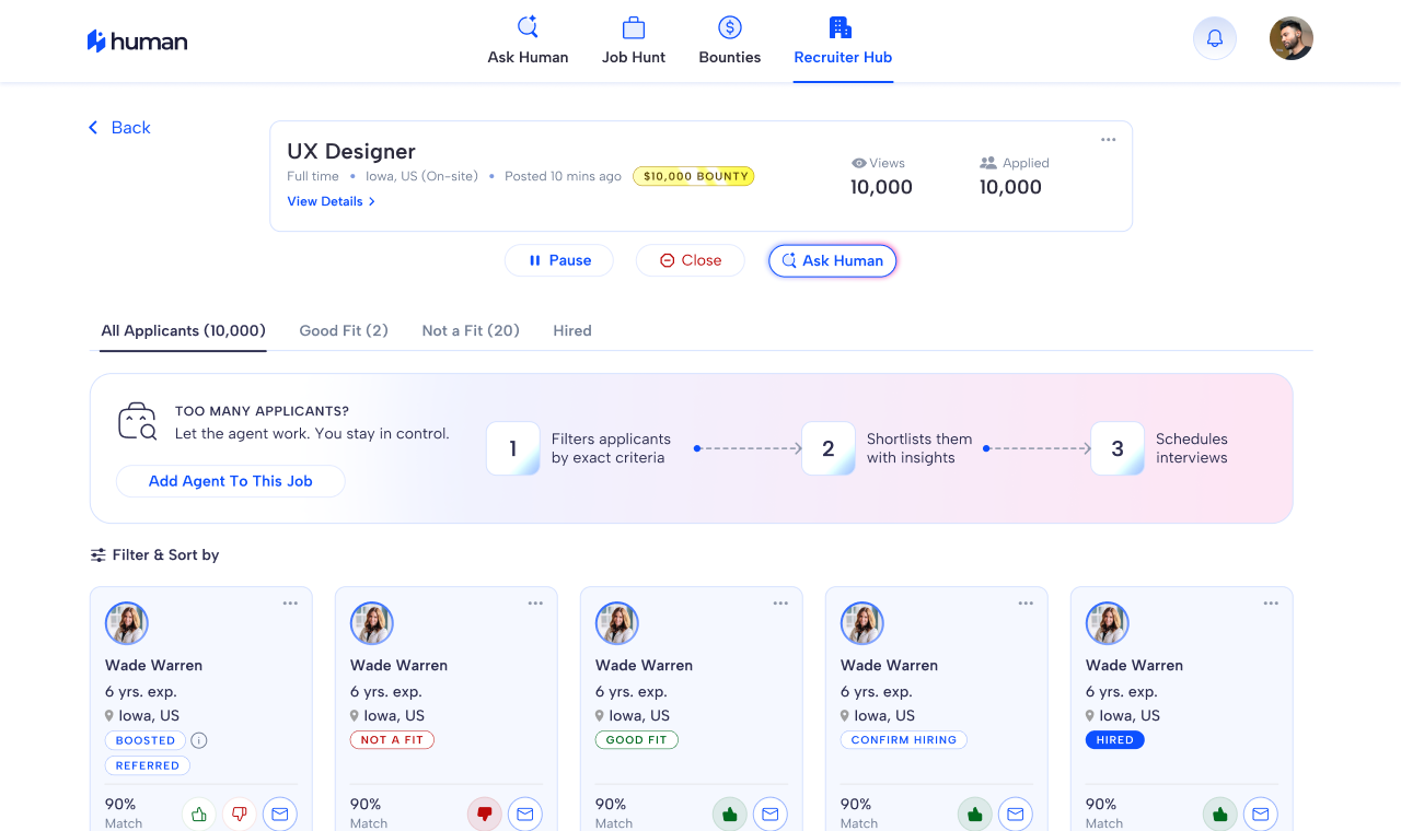 Human - Screenshot 2 showing product features and functionality