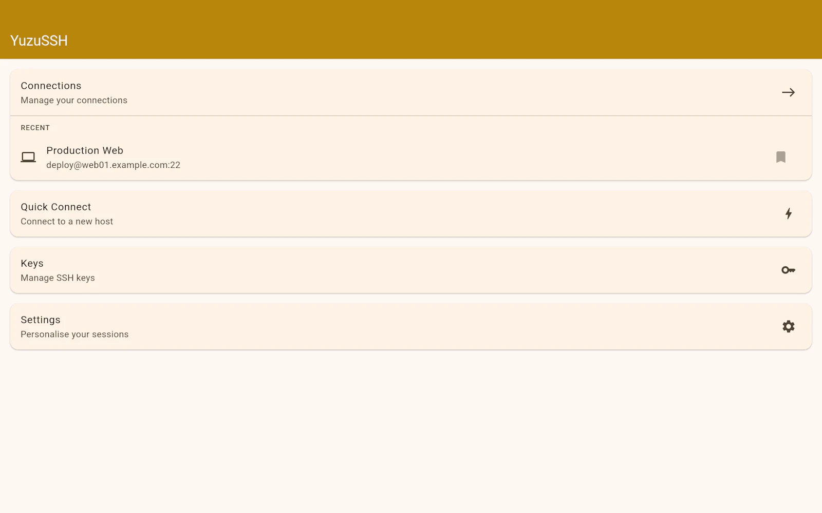YuzuSSH - mobile SSH & Terminal screenshot 1
