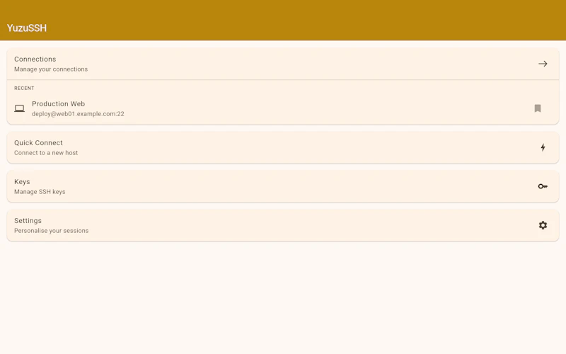 YuzuSSH - mobile SSH & Terminal screenshot 1