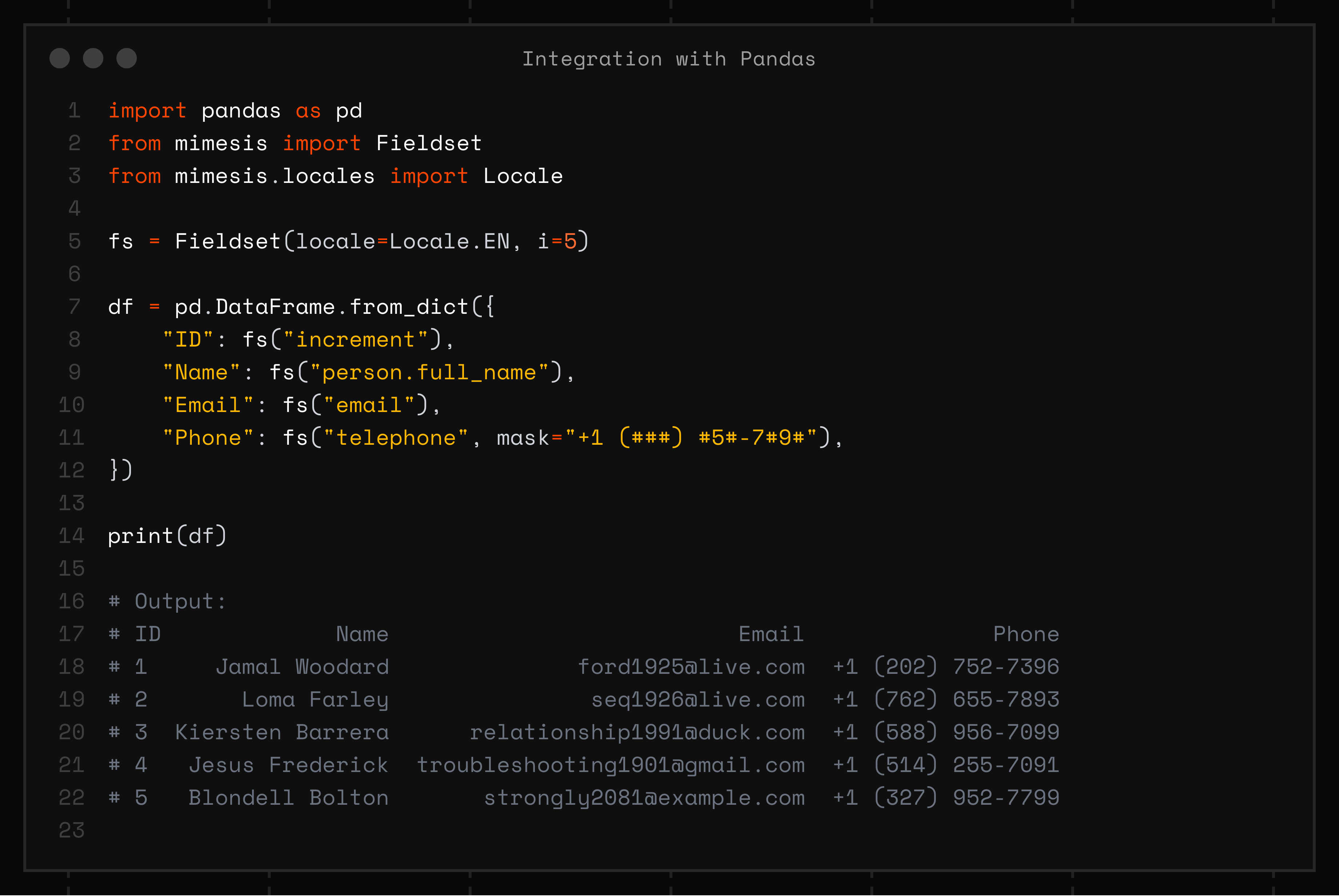 Mimesis: Synthetic Data Generator - Screenshot 4 showing product features and functionality