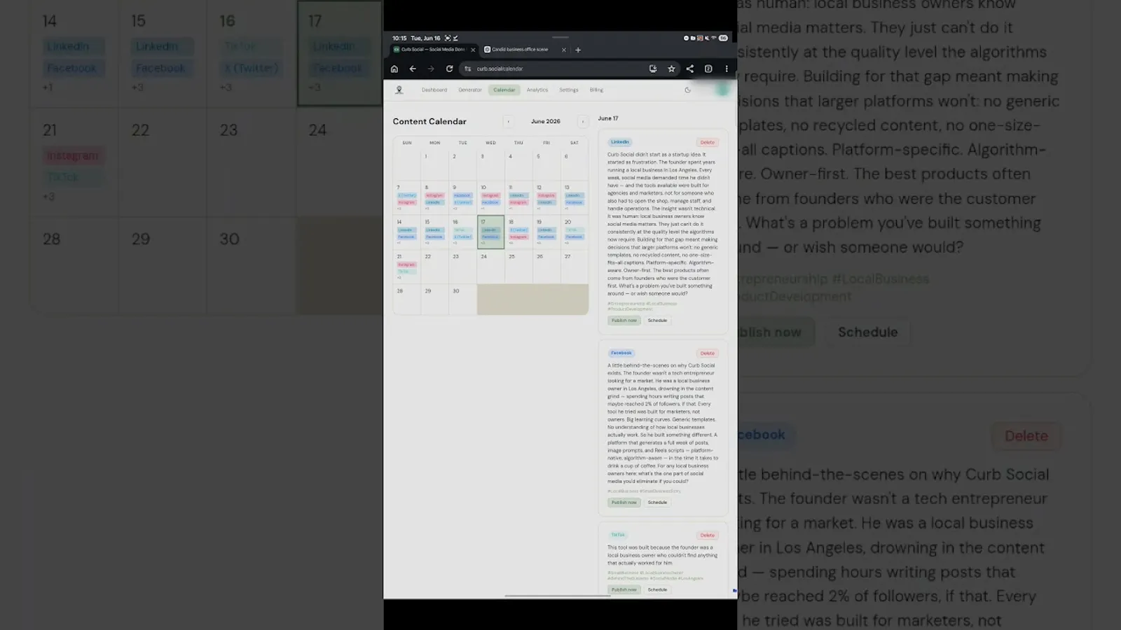 Curb Social screenshot 1 (video preview)