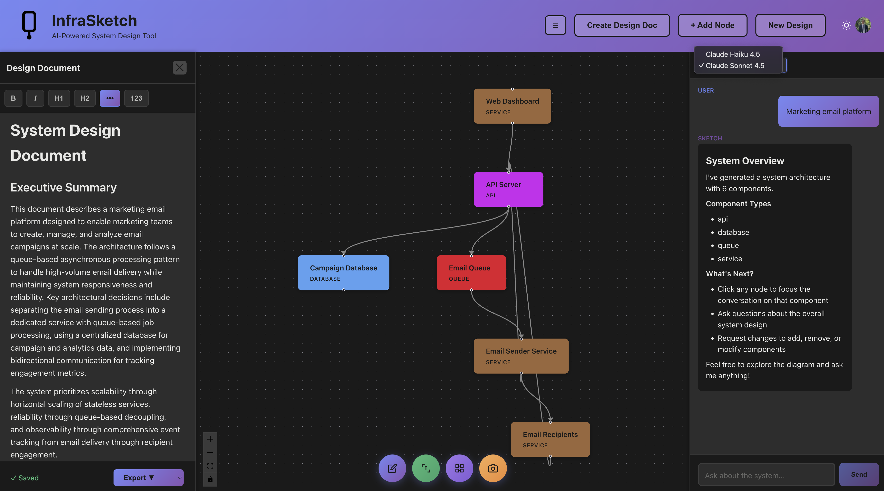 InfraSketch - Screenshot 3 showing product features and functionality