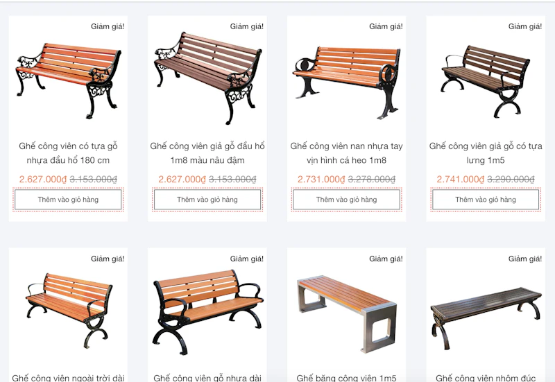Ghế Công Viên Chất Lượng Cao Chính Hãng screenshot 6