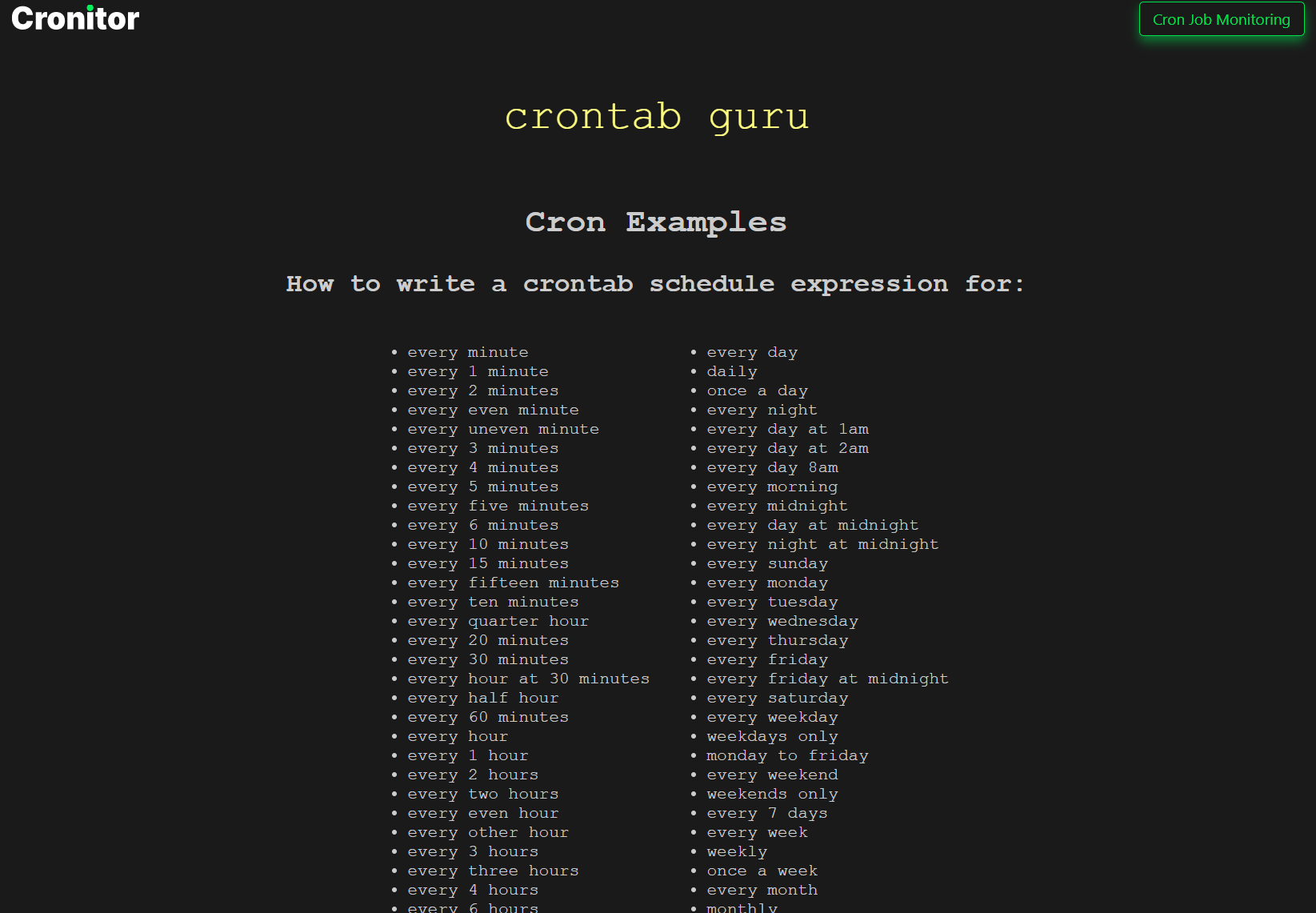 Crontab Guru gallery image