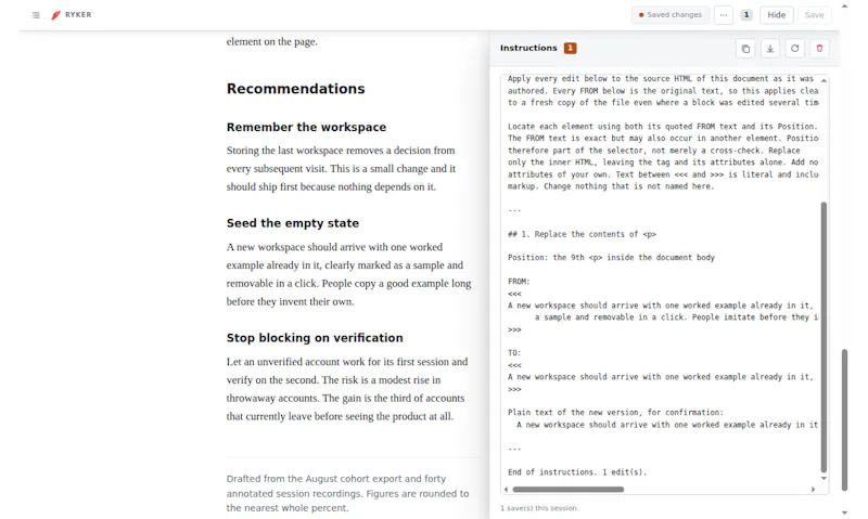 Ryker - Inline HTML & Markdown Editing screenshot 6