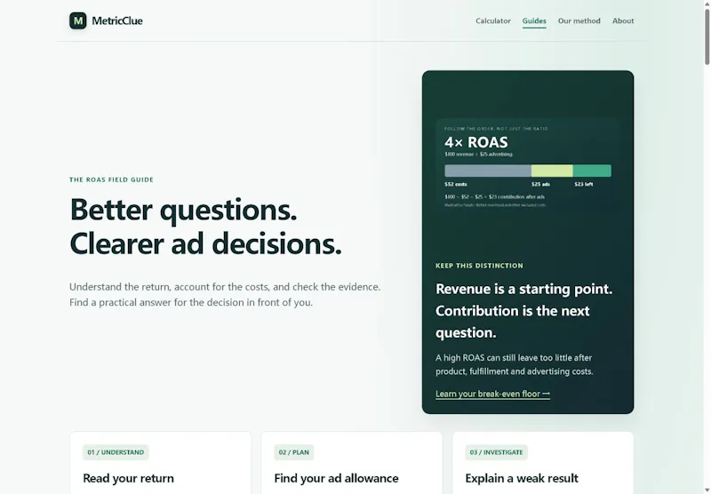 MetricClue screenshot 2