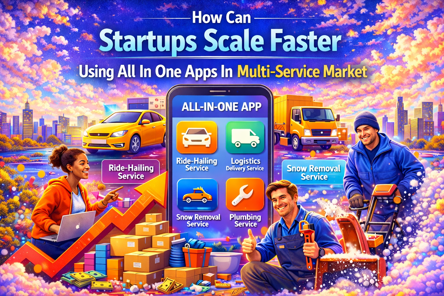 Scale Startups Fast with All-in-One Apps - Product Hunt launch logo and brand identity