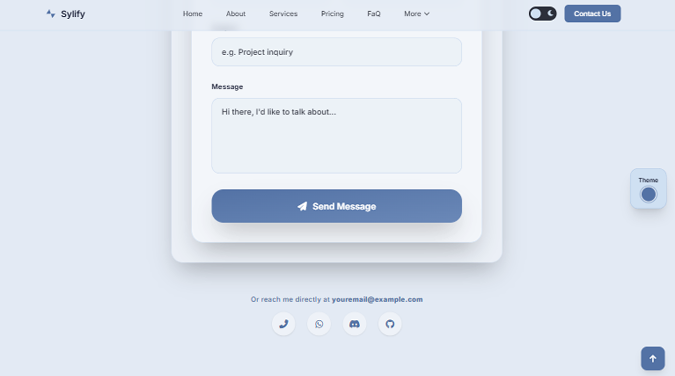 Sylify - Premium Tailwind Template - Screenshot 2 showing product features and functionality