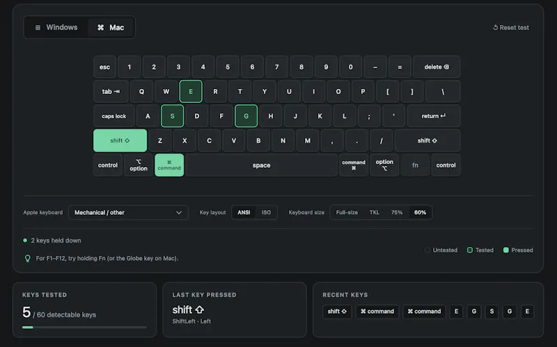 Online Keyboard Tester screenshot 4