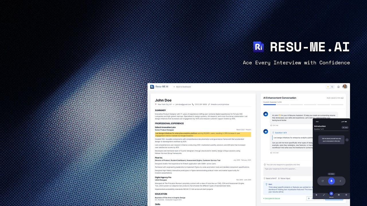 Interview Studio by Resu-ME AI gallery image