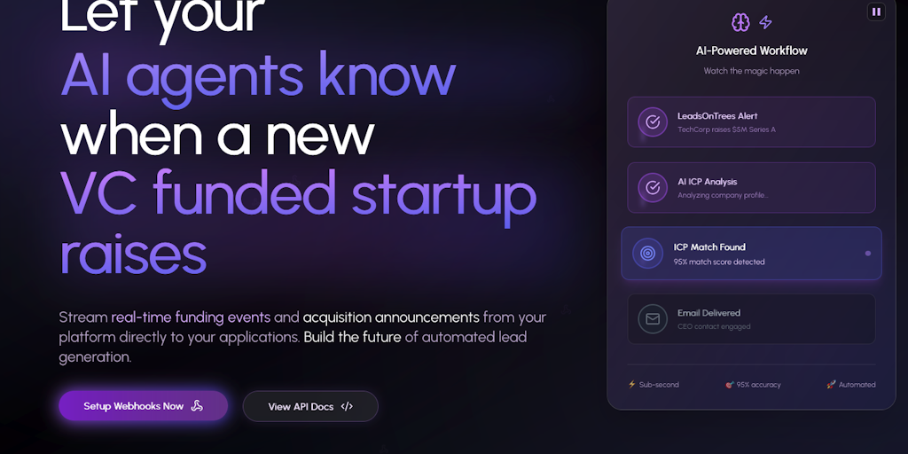 LeadsOnTrees - VC Funding Webhooks