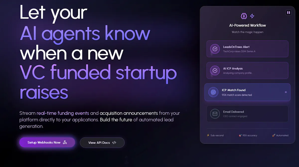 LeadsOnTrees - VC Funding Webhooks