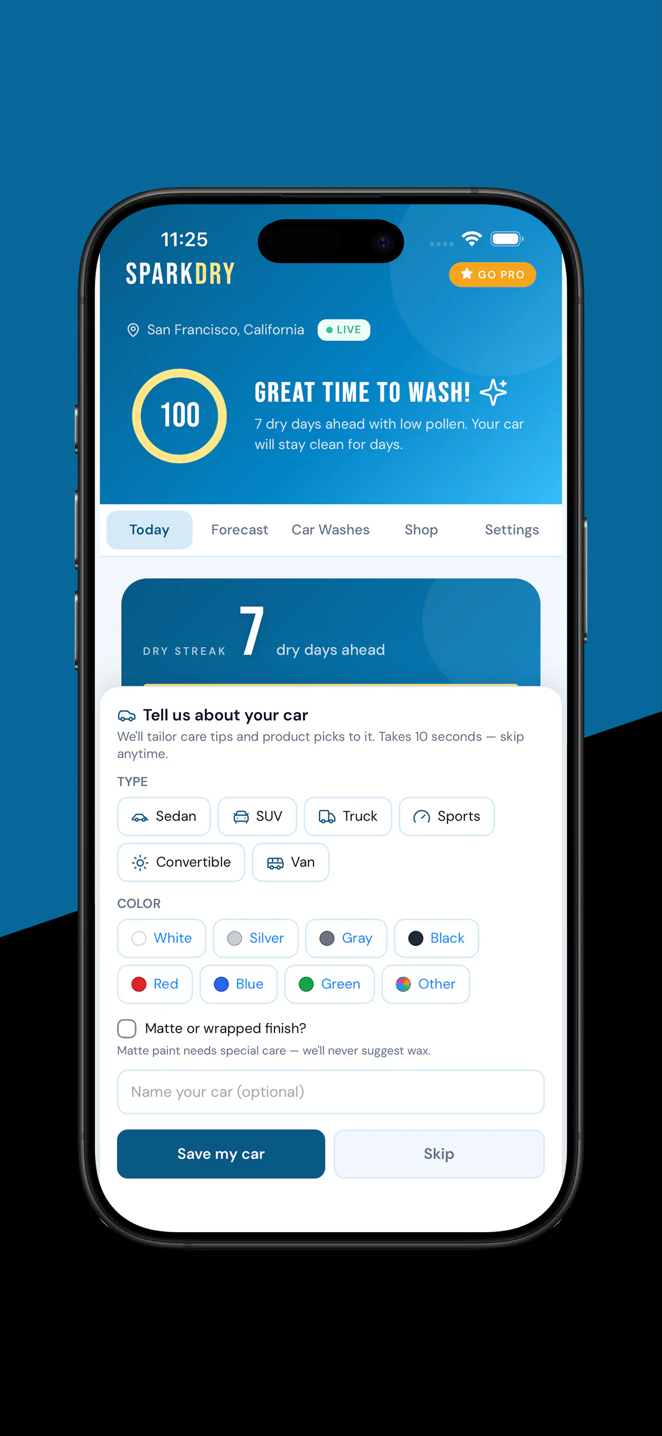 SparkDry: Car Wash Weather App gallery image