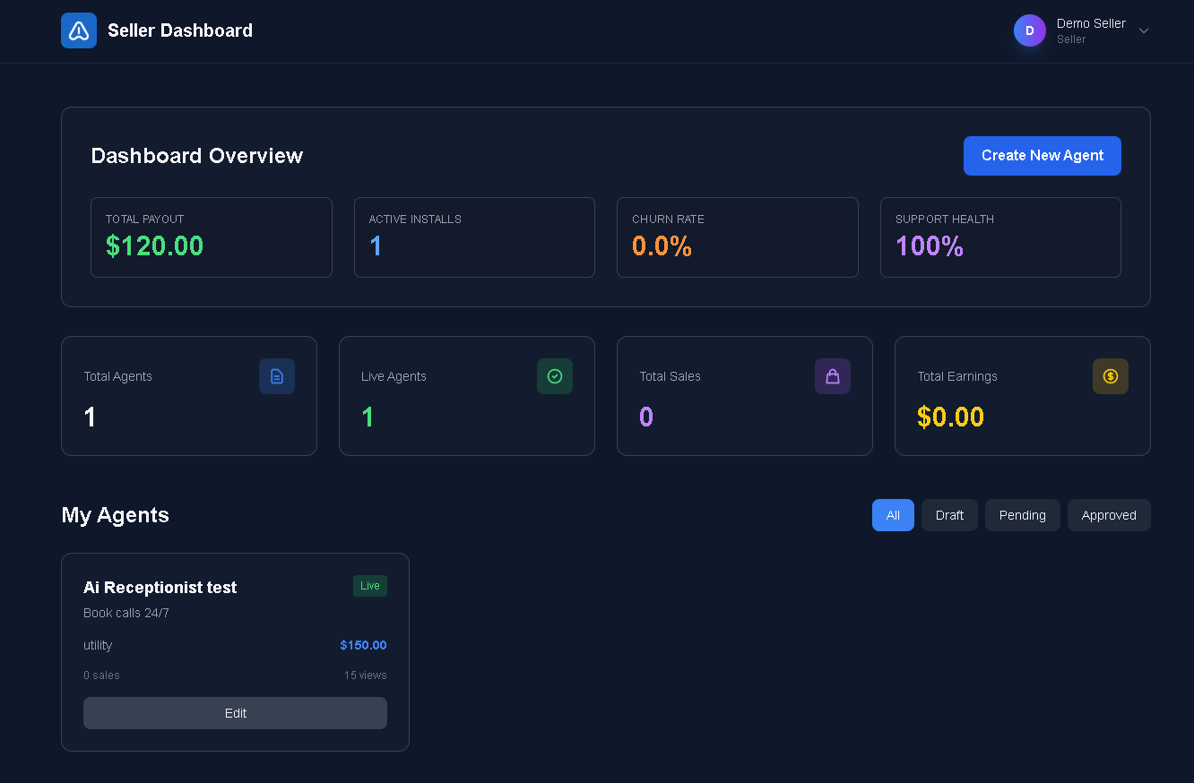 AOS Ai Marketplace - Main product screenshot demonstrating key features and user interface