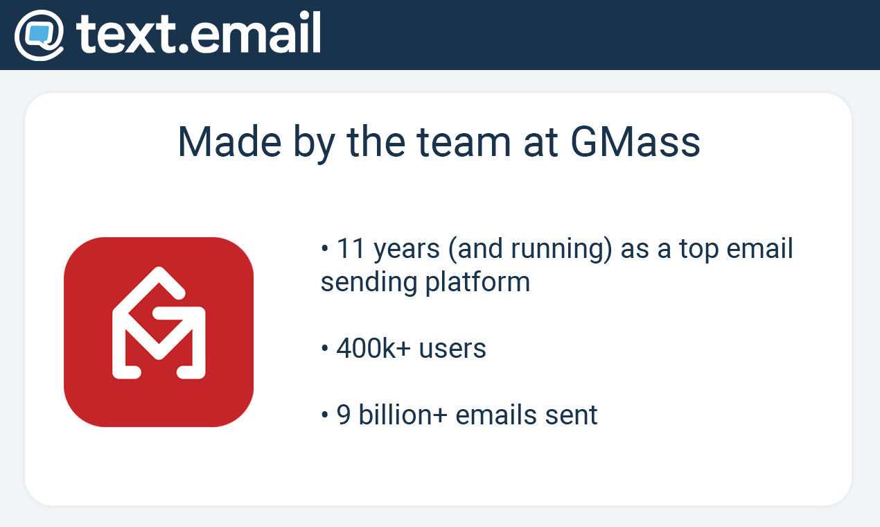 text.email - Screenshot 4 showing product features and functionality