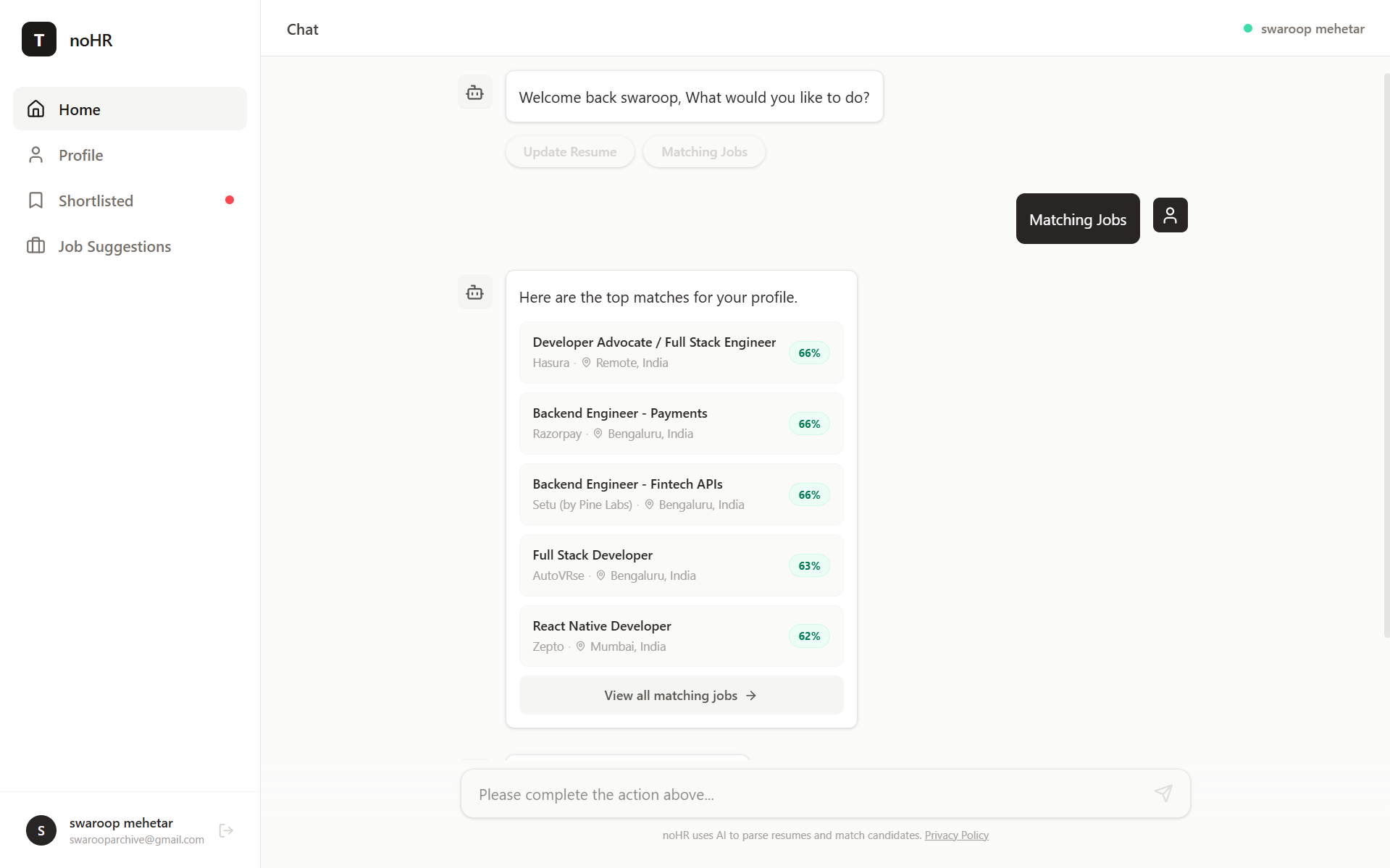 noHR - Main product screenshot demonstrating key features and user interface