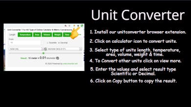 Unit Converter Chrome Extension. gallery image