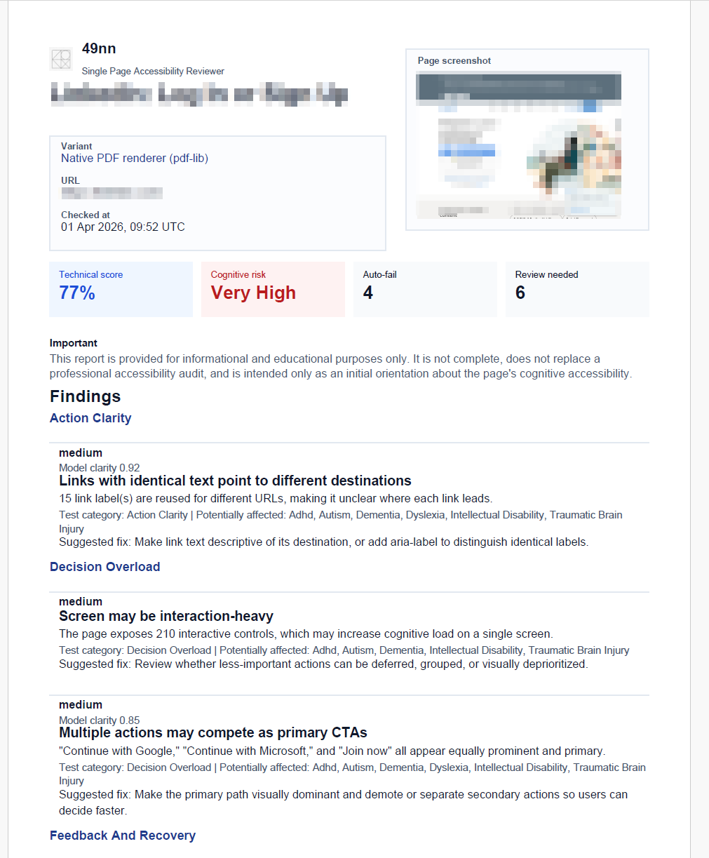 Cognitive Accessibility Reviewer gallery image