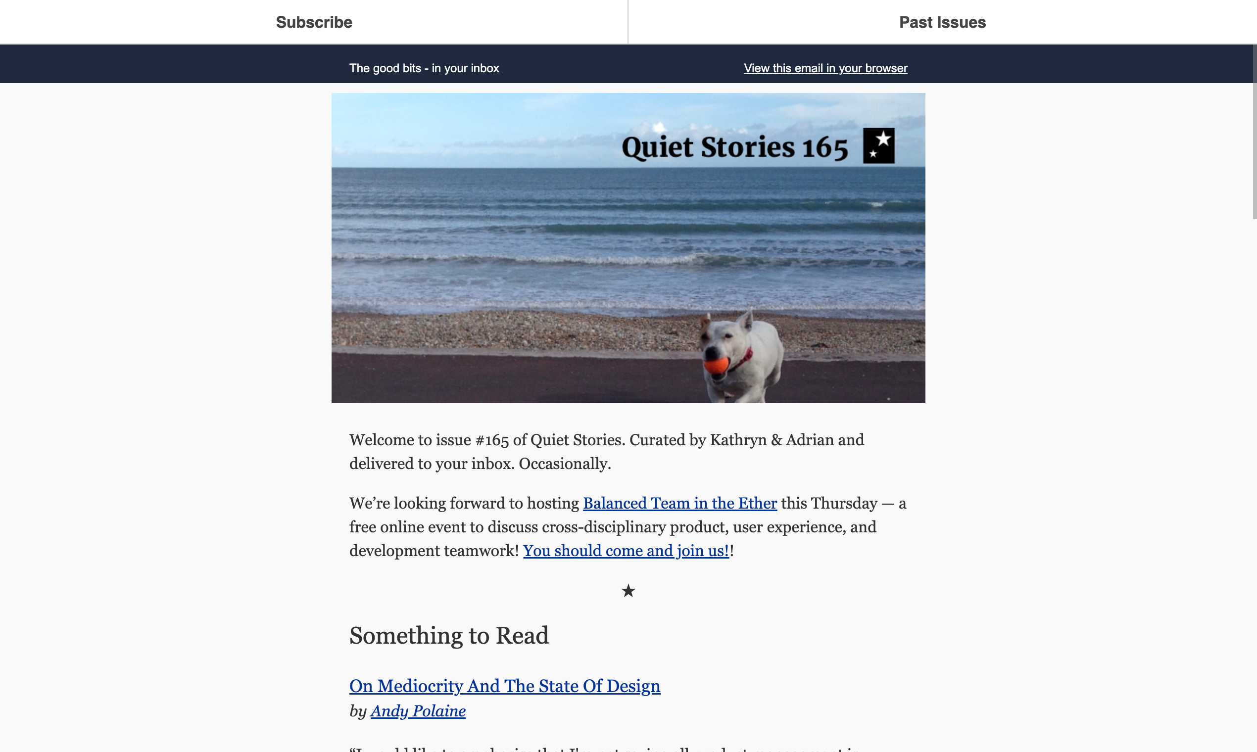 Histórias tranquilas Newsletter media 1