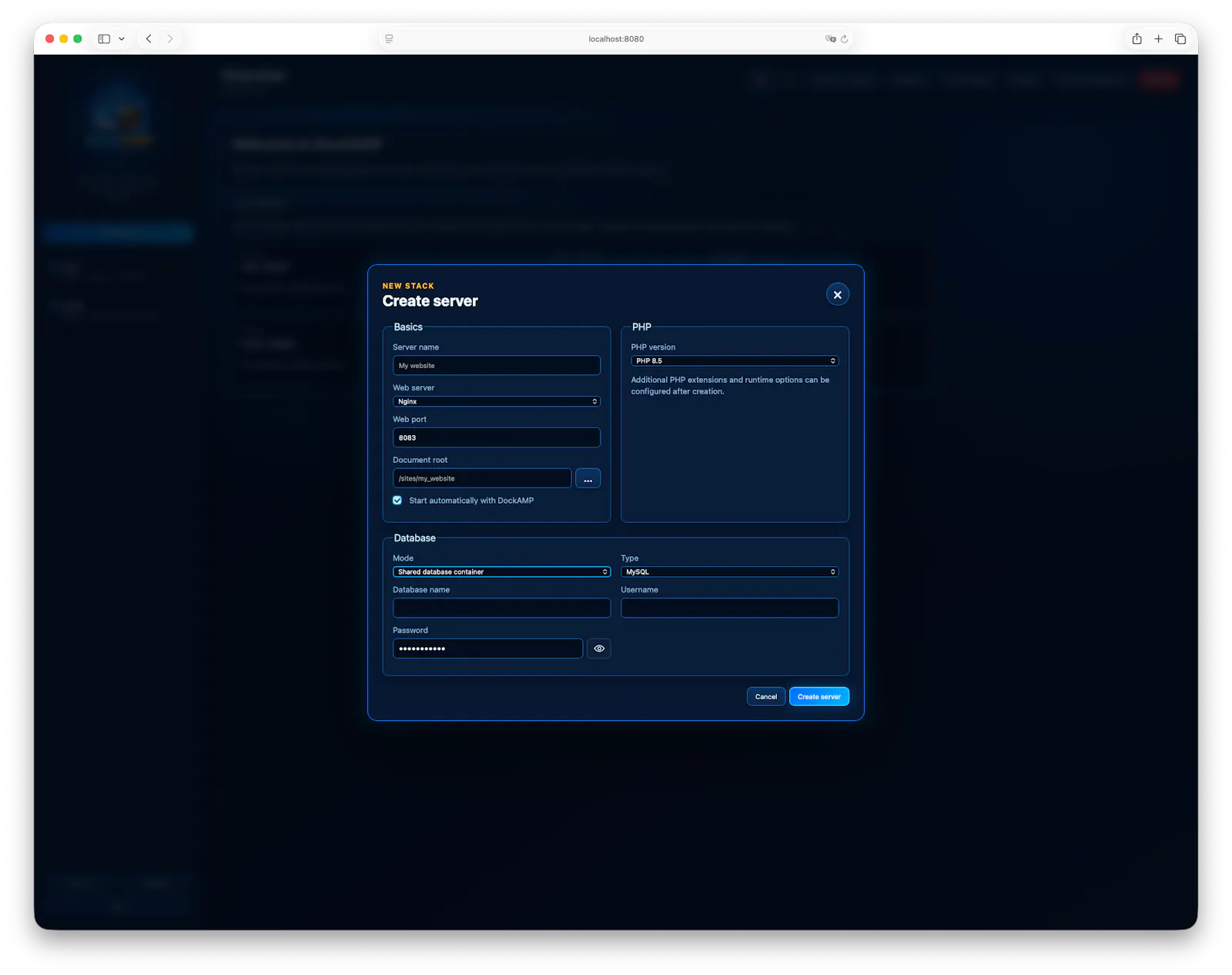 DockAMP Webstack Manager for Docker screenshot 3