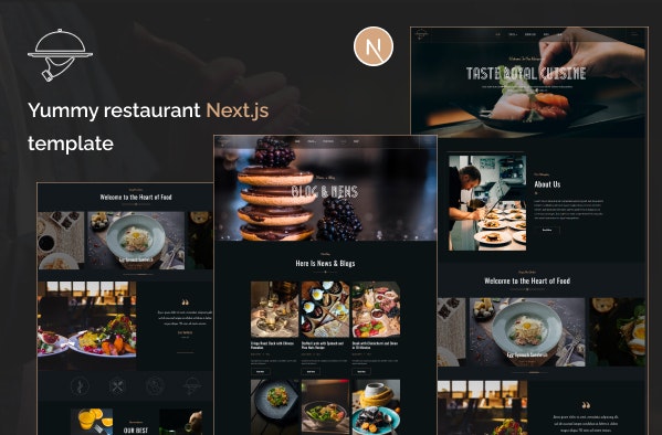 Food Restaurant website sjabloon nextjs - Yummy: Restaurant React NextJS -sjabloon media 1