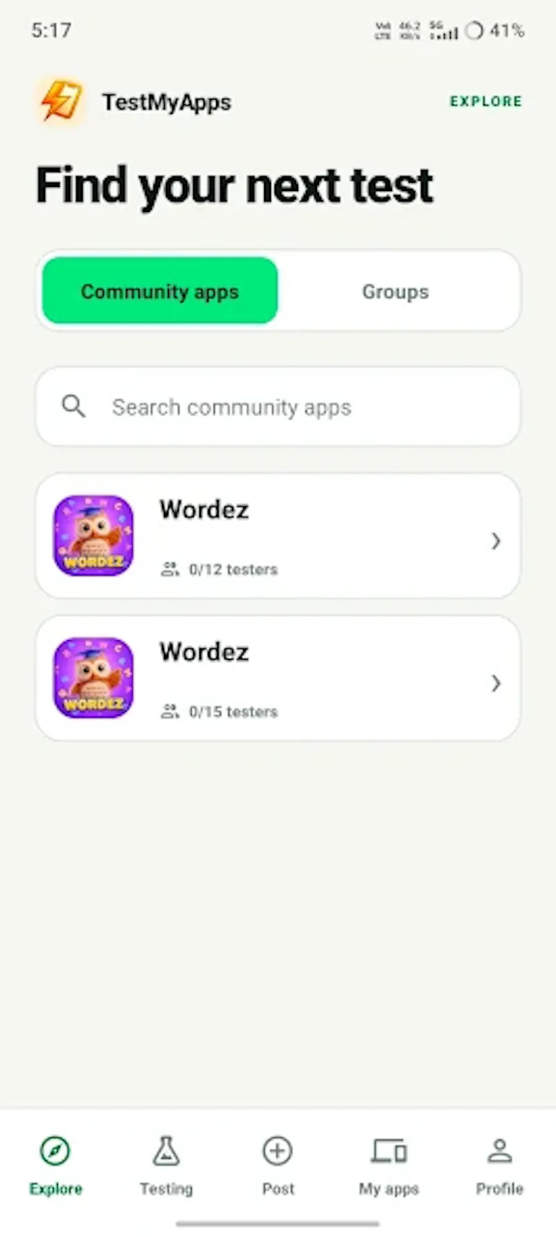 TestMyApps - Get 12 testers for 14 days screenshot 1
