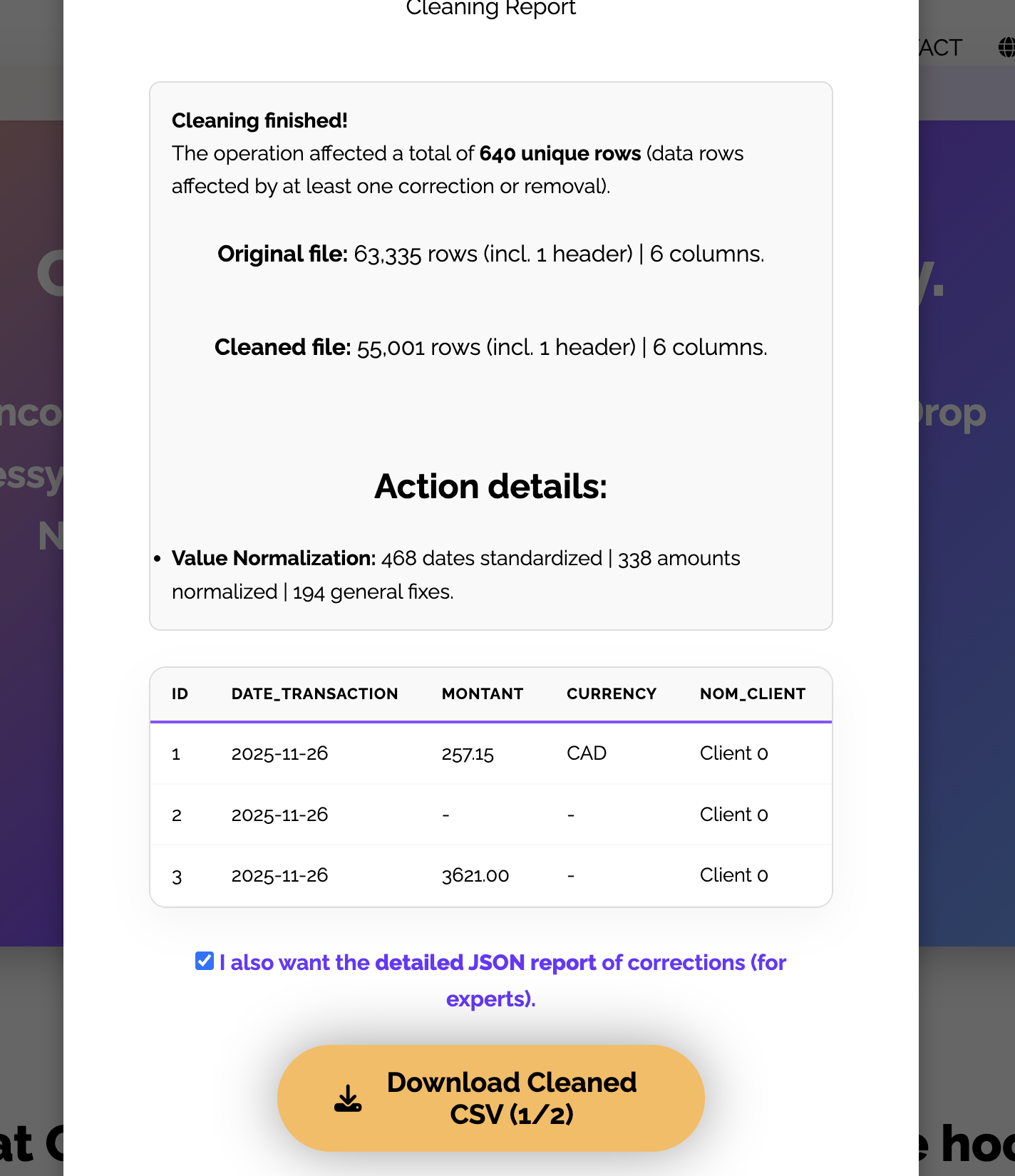 CleanMyCSV gallery image
