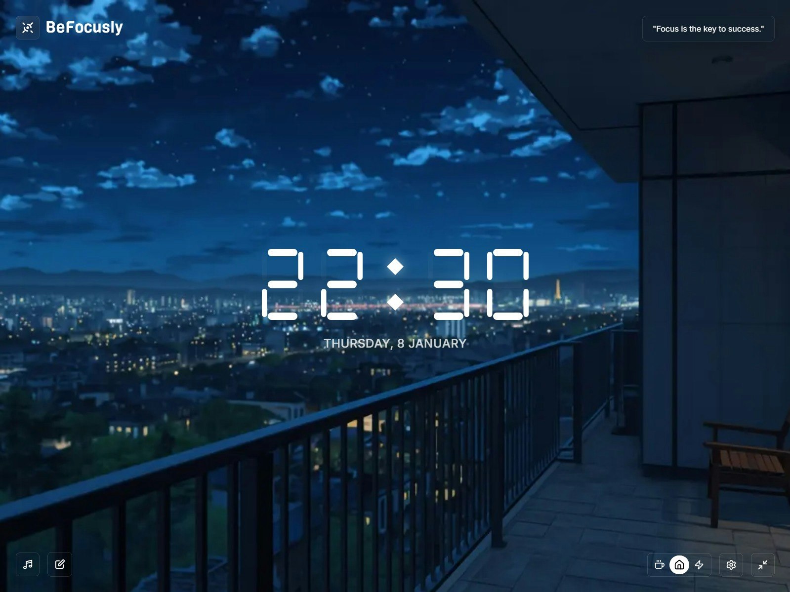 BeFocusly - Main product screenshot demonstrating key features and user interface