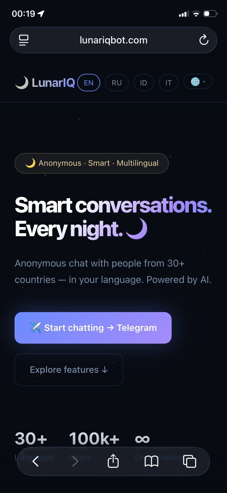 LunarIQ - Main product screenshot demonstrating key features and user interface