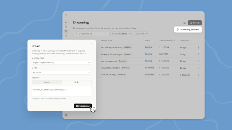 Dreaming in Claude Managed Agents screenshot 2