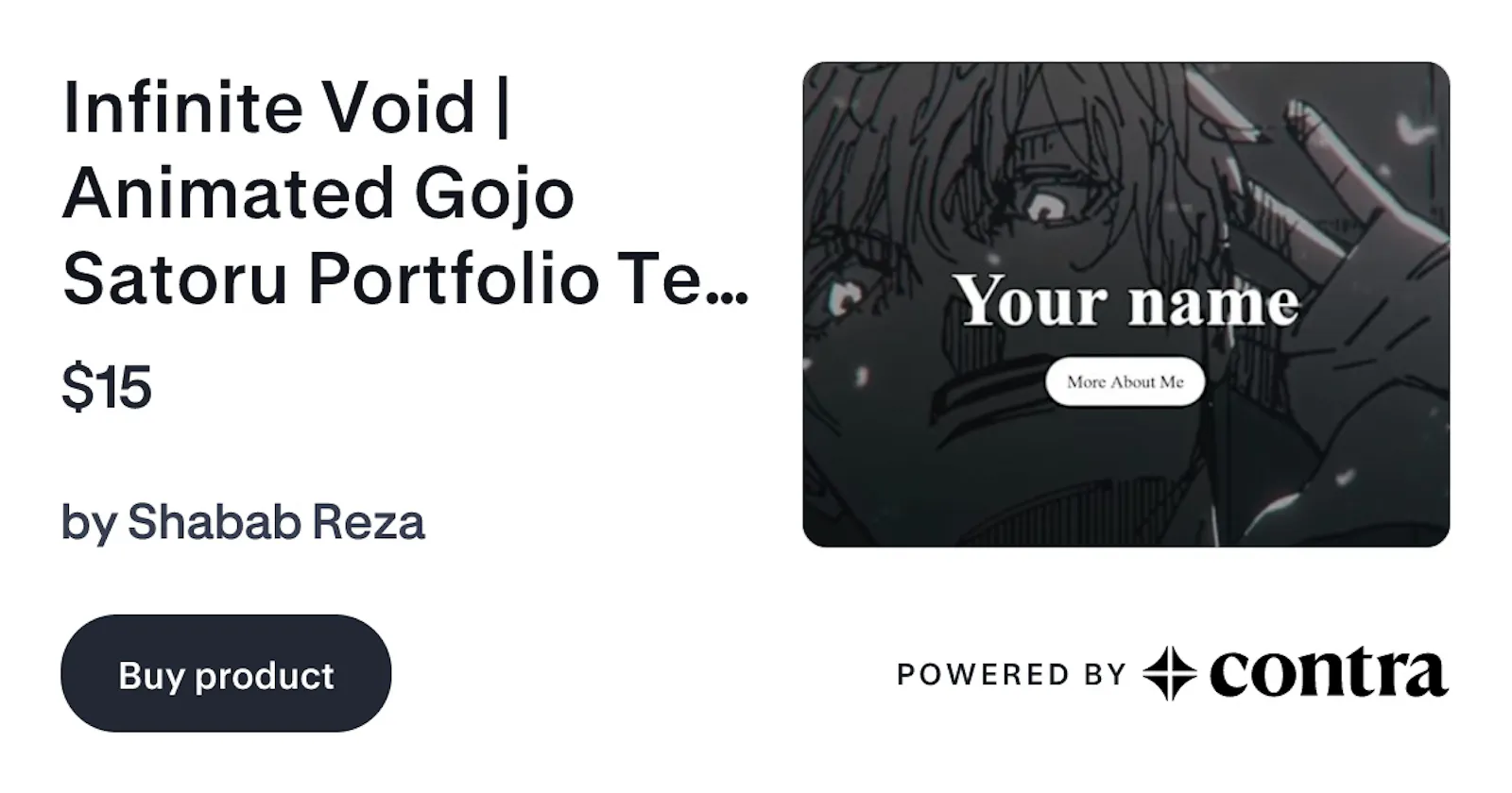 Animated Gojo Satoru Portfolio screenshot 1