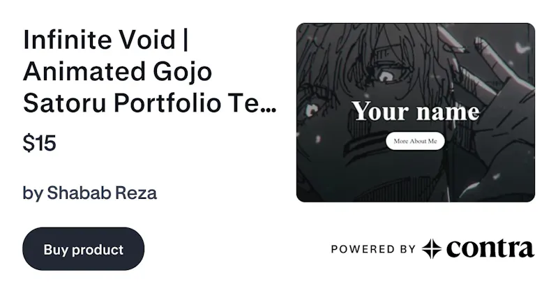 Animated Gojo Satoru Portfolio screenshot 1